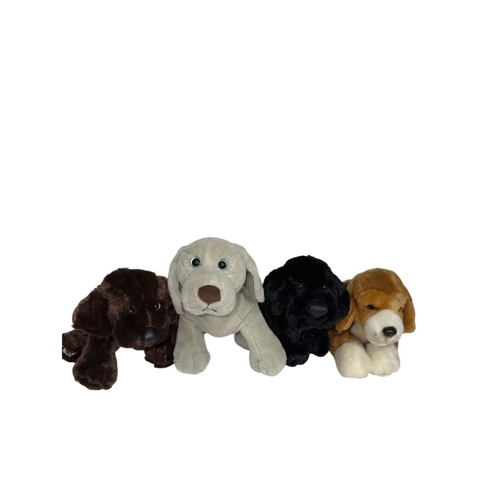Ganz Webkinz Dog Plush Lot of 4 Chocolate Black Yellow Lab Beagle Stuffed Animal
